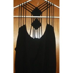 Vistique Black Strappy Dress Sz S Lined Mini Party Cocktail GUC
